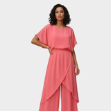 Stella - Top široký a kalhoty se roztržením – Sada dvou kusů ze šifonu