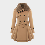 Emma - Elegantní kabát s umělým kožešinovým límcem