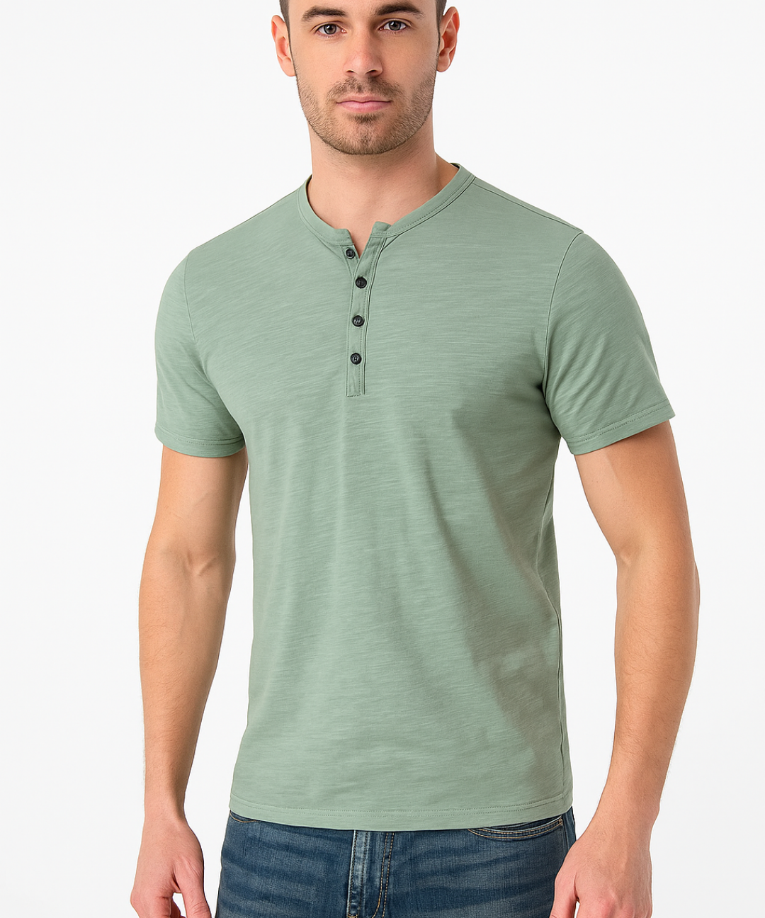 Camisa Henley - Gola com Botões