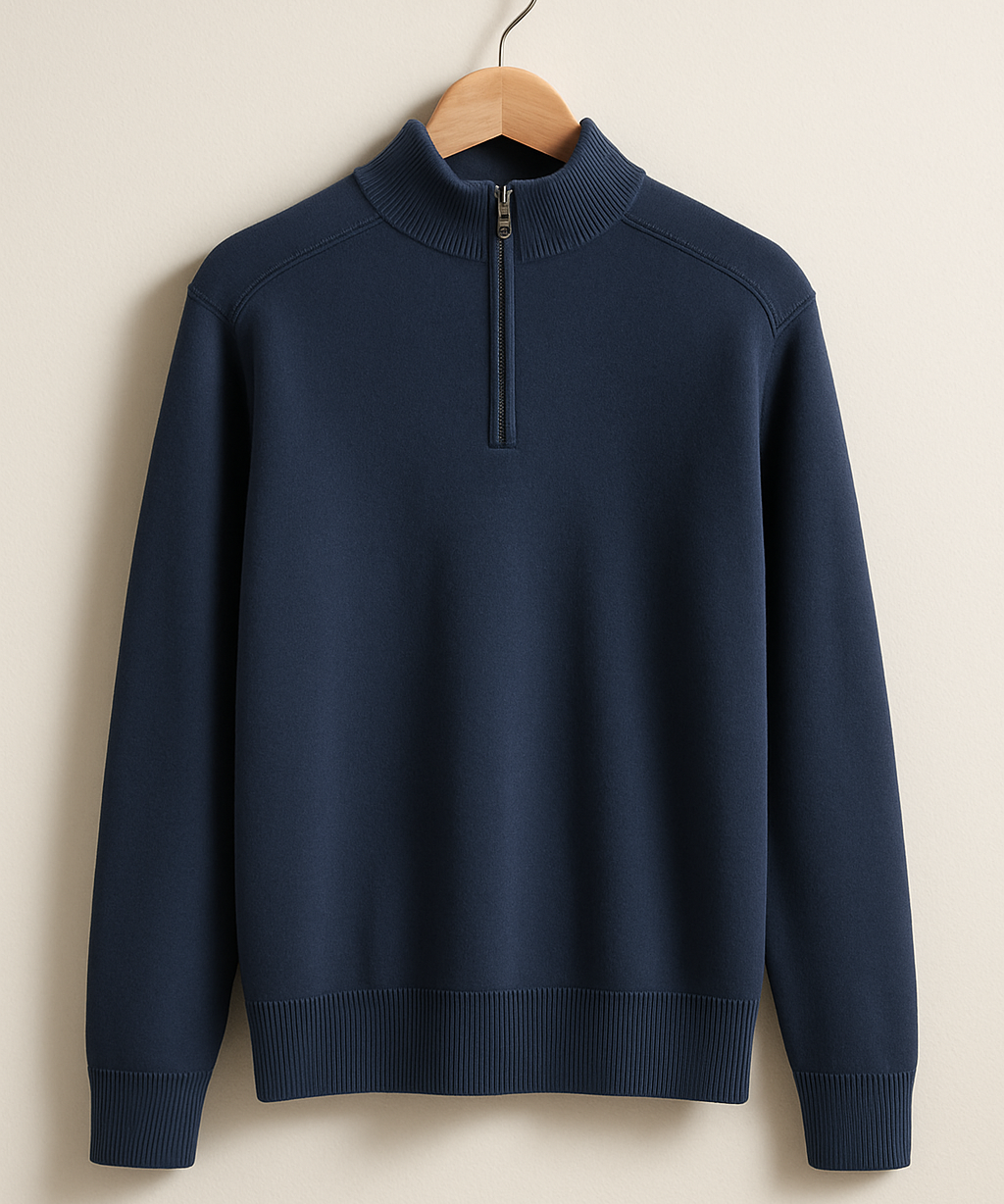 Pullover de Malha - Meio Zíper