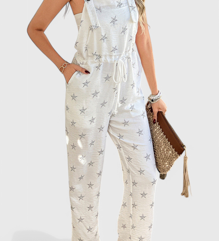 Bianca Mono Largo Relajado s Potiskem Hvězd