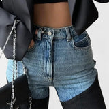 Mijie džíny s vysokým pasem a rovnými nohavicemi