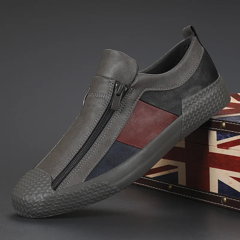 Kožené boty se zipem