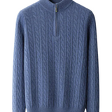 Pletené polo s polovičním zipem Deneb z kašmíru