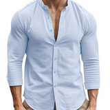 Letní pohodlná košile z bavlny a lnu