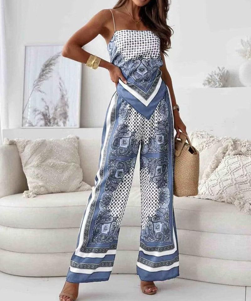 Helen | Conjunto de Vestido e Calças Estiloso e Pronto para Férias