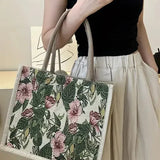 Taška Taila z Jutového Plátna s Květinovým Vzorem a Ekologickým Designem