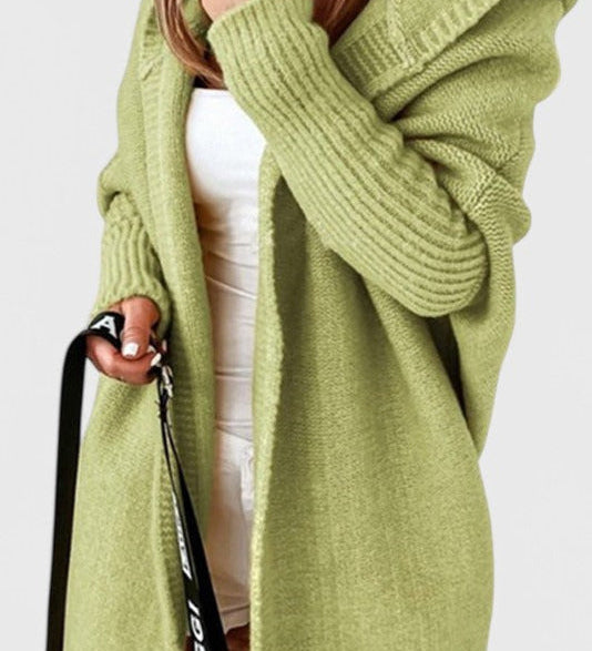 Oversized Pletený Kardigan s Kapucí