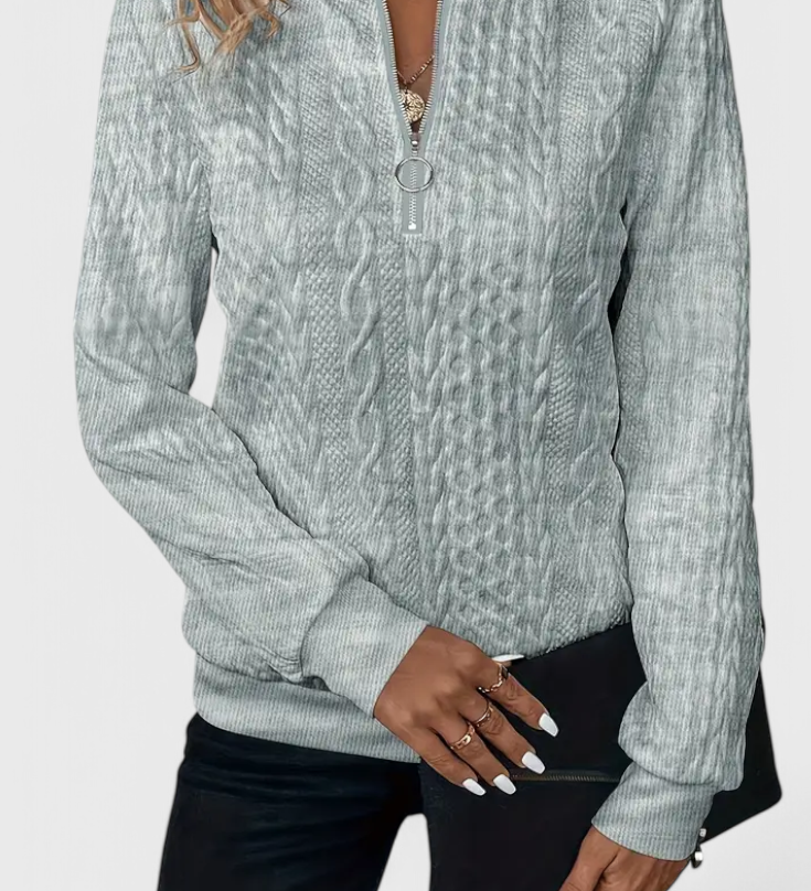 Zateplený svetr s jemným zipem