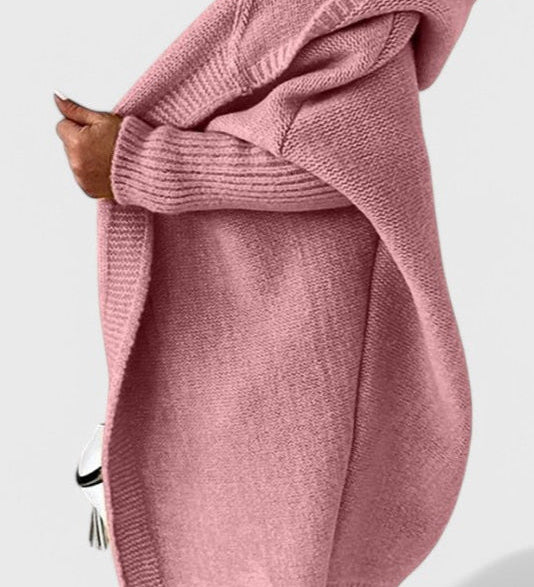 Oversized Pletený Kardigan s Kapucí
