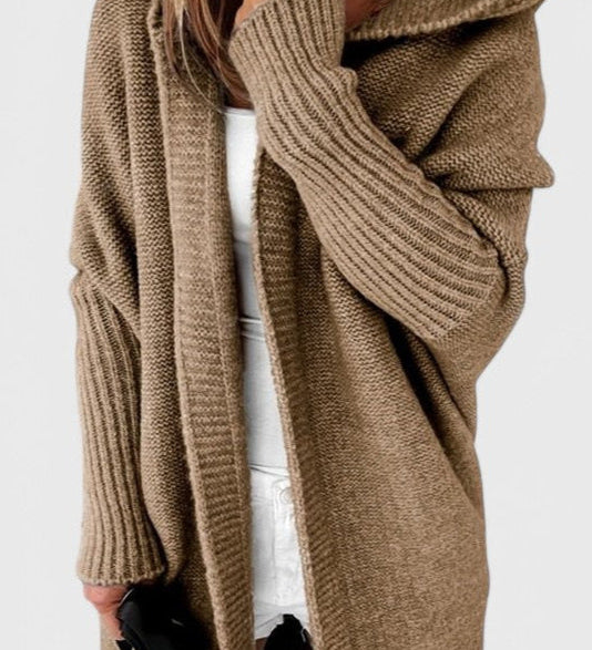 Oversized Pletený Kardigan s Kapucí
