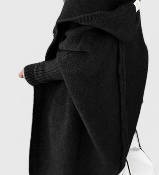 Oversized Pletený Kardigan s Kapucí