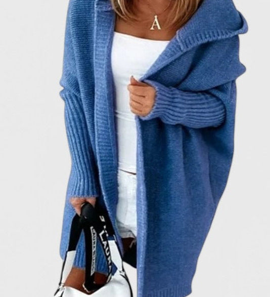 Oversized Pletený Kardigan s Kapucí