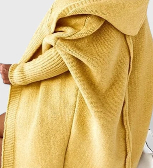 Oversized Pletený Kardigan s Kapucí