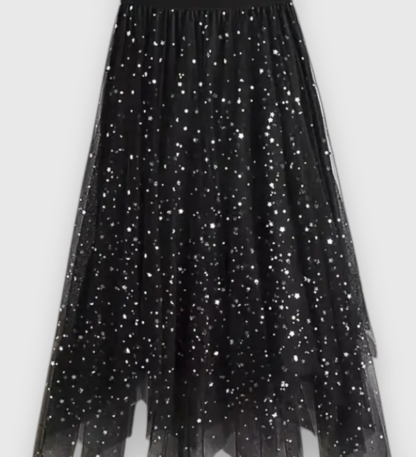 Colette Sukně s Flitry a Nařaseným Lemem s Vysokým Pasem