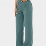 Nova Rovné Kalhoty s Vysokým Pasem a Elastickostí