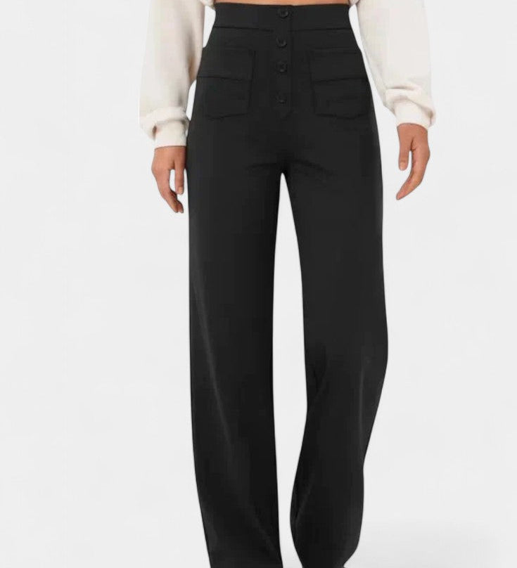 Nova Rovné Kalhoty s Vysokým Pasem a Elastickostí