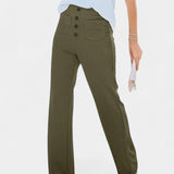 Nova Rovné Kalhoty s Vysokým Pasem a Elastickostí