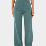 Nova Rovné Kalhoty s Vysokým Pasem a Elastickostí