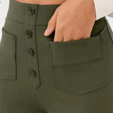 Nova Rovné Kalhoty s Vysokým Pasem a Elastickostí