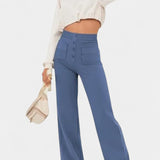 Nova Rovné Kalhoty s Vysokým Pasem a Elastickostí