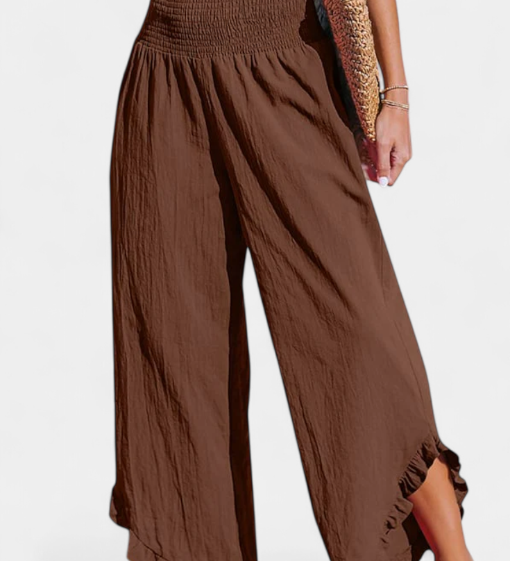 Justina Palazzo kalhoty s volány a vysokým pasem