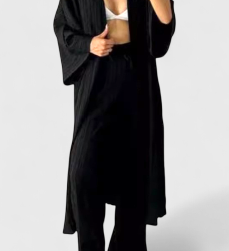 Caspian Uvolněný Dvoupiece s Dlouhým Kimono