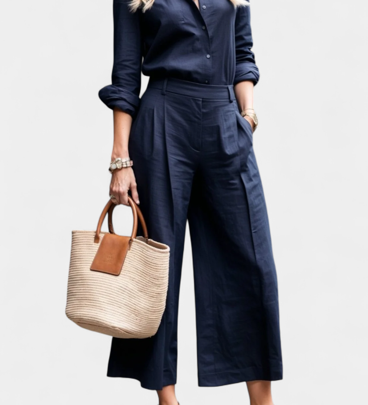 Sabina Růžový Set S Volnou Košilí A Capri Kalhotami