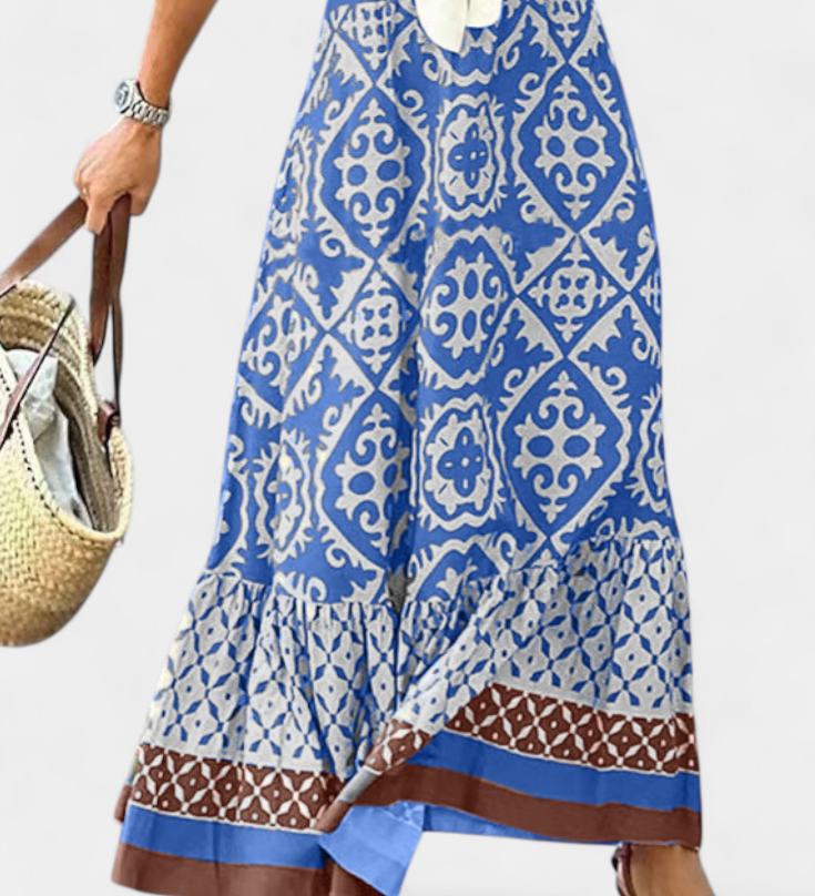 Ethel Falda Maxi Estampada s Volánem