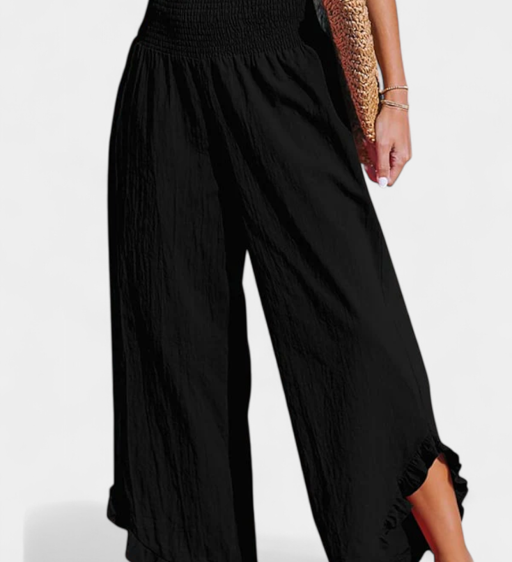 Justina Palazzo kalhoty s volány a vysokým pasem