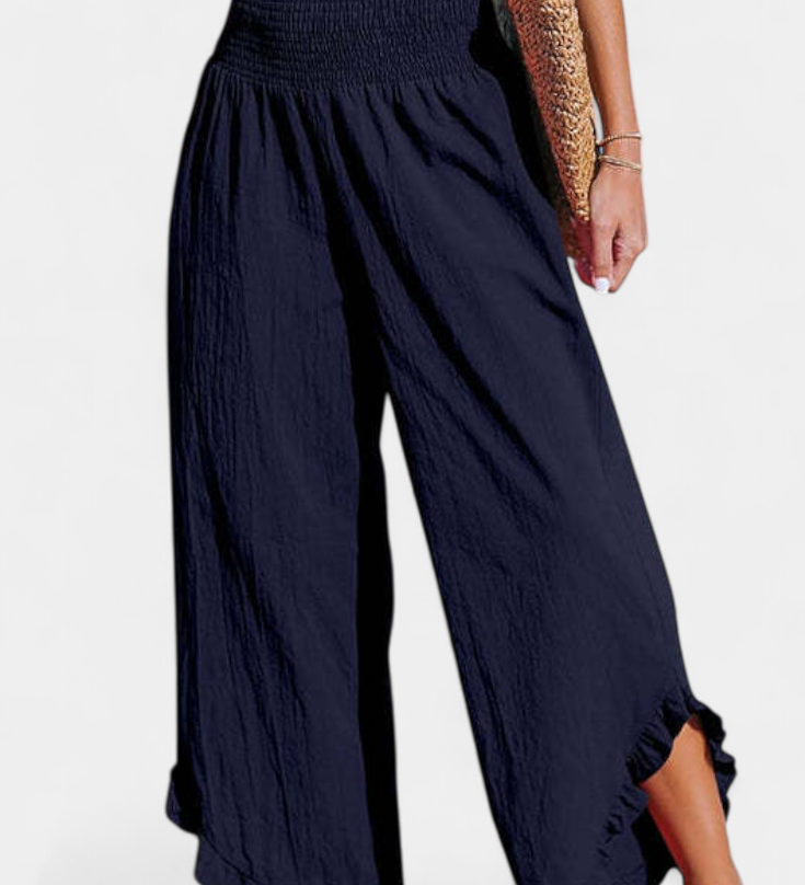 Justina Palazzo kalhoty s volány a vysokým pasem