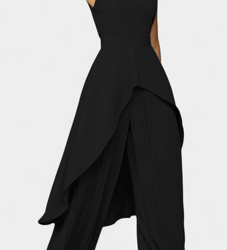 Chrysoula Asymetrický Set s Plisovanými Kalhotami