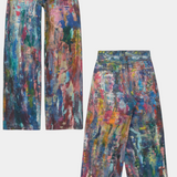 Rana Kalhoty s Širokými Nohavicemi a Uměleckým Potiskem