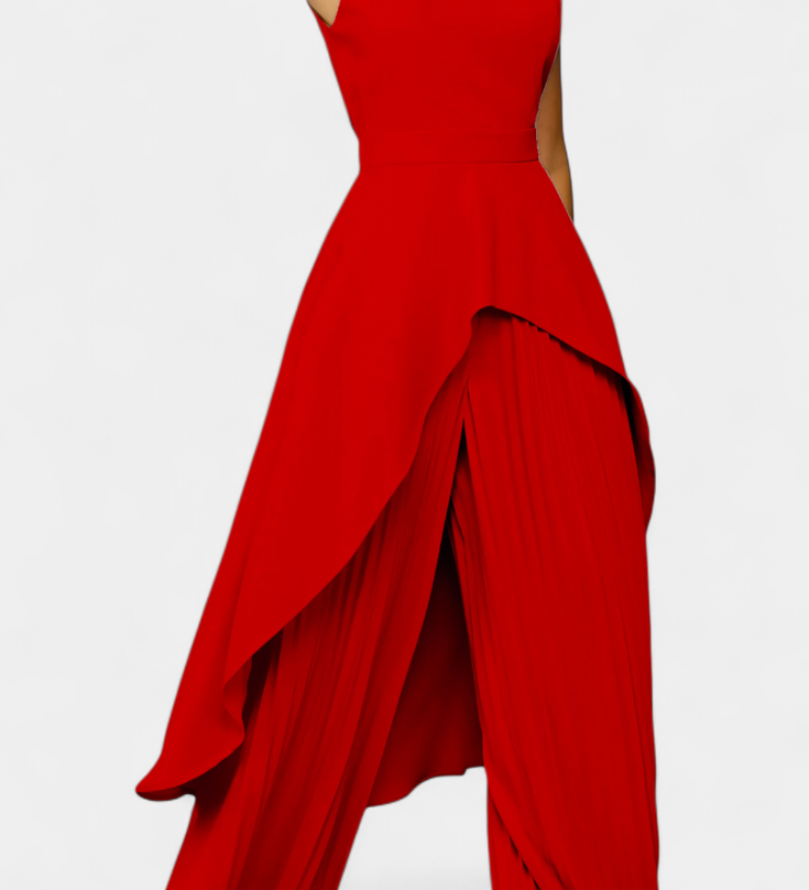 Chrysoula Asymetrický Set s Plisovanými Kalhotami