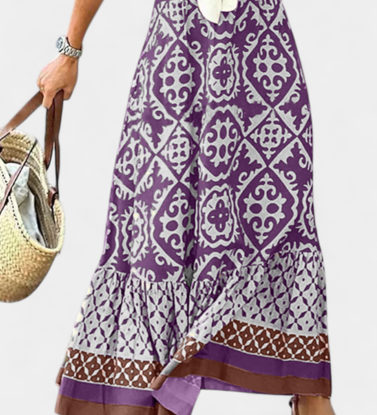 Ethel Falda Maxi Estampada s Volánem