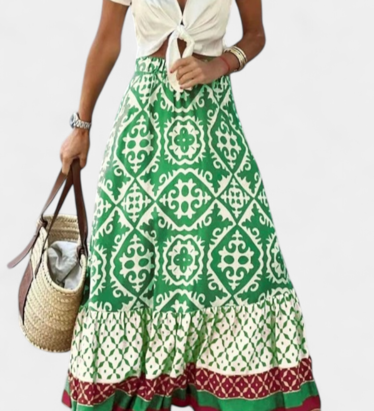 Ethel Falda Maxi Estampada s Volánem