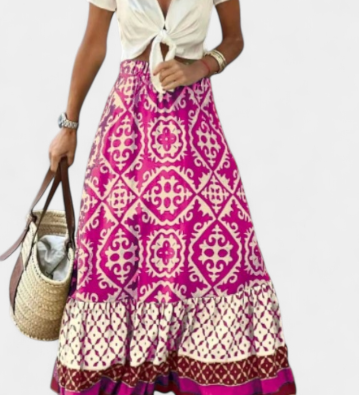 Ethel Falda Maxi Estampada s Volánem