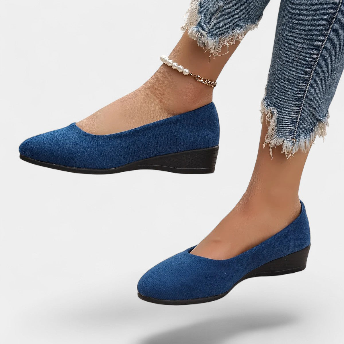 Evienne Pohodlné Baleríny s Klínovým Podpatkem