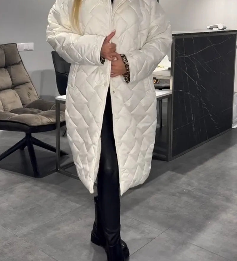 Ofira – Obojstranný prošívaný kabát s podšívkou s leopardím vzorem