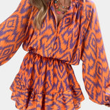 Yasmine Mono Mini s Volánky a Ikat Vzorem