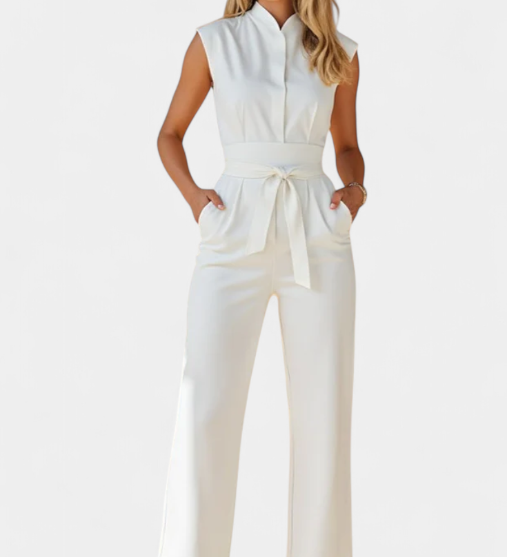 Ela Mono Bez Rukávů s Rozšířenými Nohavicemi