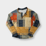 Aubert™ - Elegantní Henley košile s geometrickým vzorem