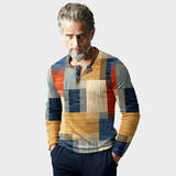 Aubert™ - Elegantní Henley košile s geometrickým vzorem