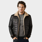 ČERNÁ PUCHOVÁ BUNDA S PODŠÍVKOU SHERPA