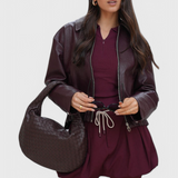 Lila Střední Taška Woven s Detalem Uzlu